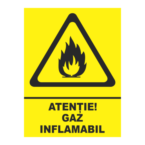 indicator atentie gaz inflamabil