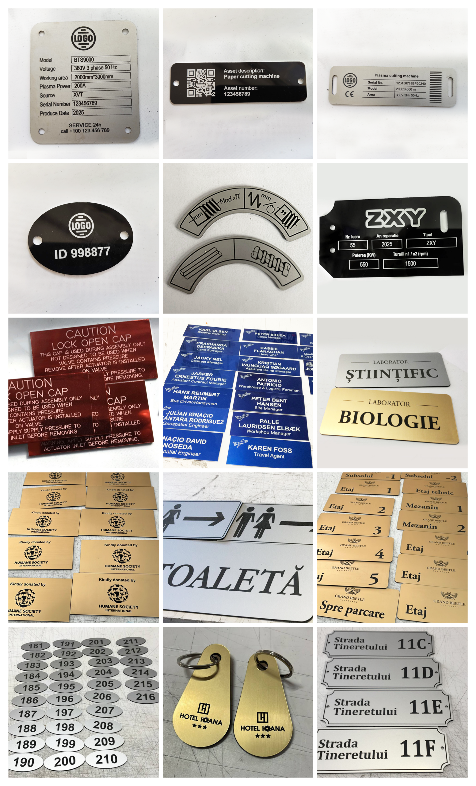 placute gravate metalice si plastic personalizate